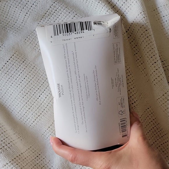 Christian Dior Black Beauty Bag Makeup Pouch Case with Pearl Strap Wristlet - Picture 4 of 6